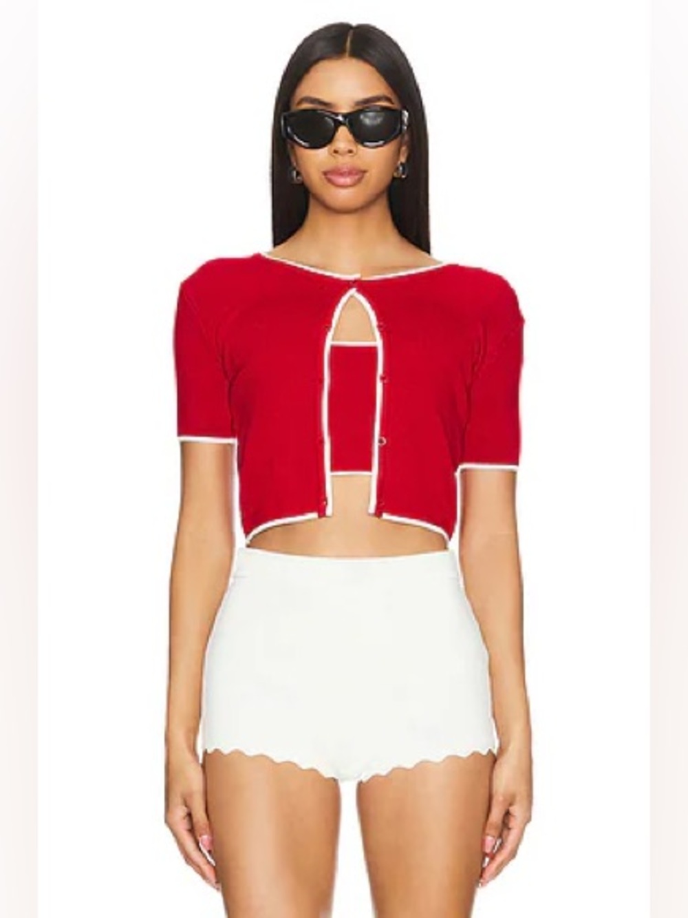 Majorelle Amy Cardi Set in Red - Tank Top and Matching Sweater